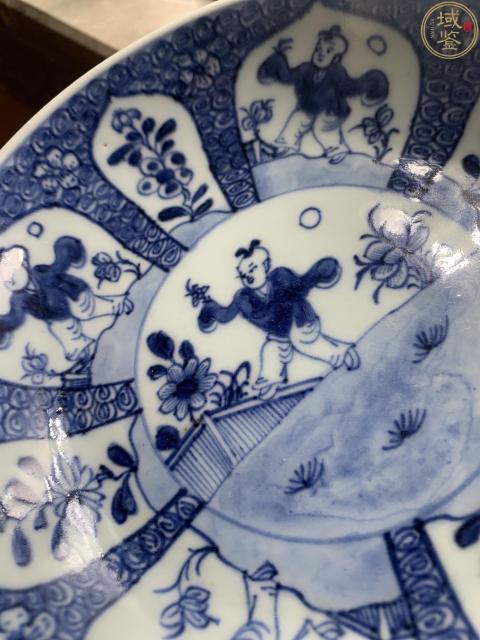 古玩陶瓷康熙青花嬰戲盤拍賣，當前價格3888元