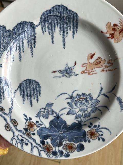 古玩陶瓷雍乾蓮池游禽滿池嬌盤拍賣,當前價格4300元
