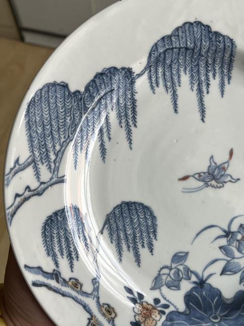 古玩陶瓷雍乾蓮池游禽滿池嬌盤拍賣,當前價格4300元