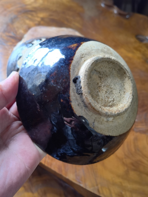 古玩陶瓷清早期黑釉碗拍賣,當前價格188元