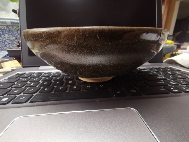 古玩陶瓷元代耀州窯醬釉大碗，一對。拍賣，當(dāng)前價格2666元