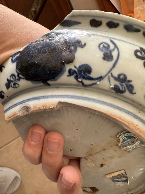 古玩陶瓷明朝空白期青花瓷片拍賣，當前價格1250元