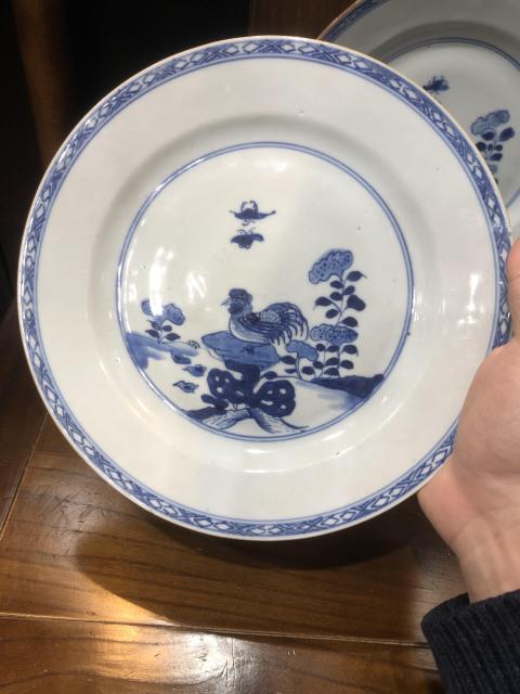 古玩陶瓷(新年放漏中)清-雍乾-冠上加冠-青花賞盤一對拍賣,當前價格2007元