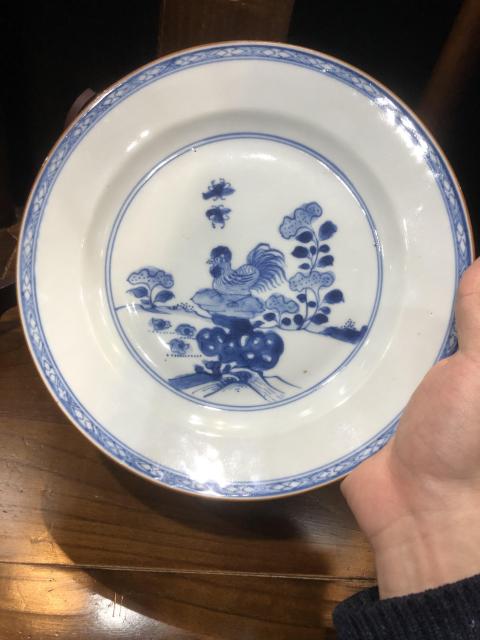 古玩陶瓷(新年放漏中)清-雍乾-冠上加冠-青花賞盤一對拍賣,當前價格2007元