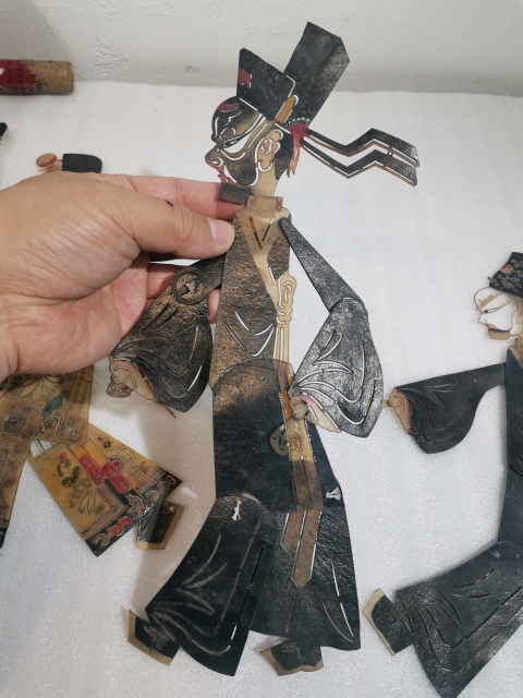 古玩雜項晚清民國皮影一組三只拍賣,當前價格888元