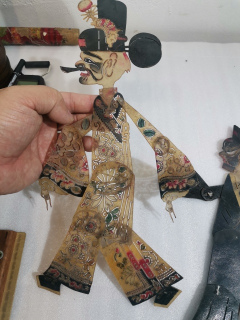古玩雜項晚清民國皮影一組三只拍賣,當前價格888元
