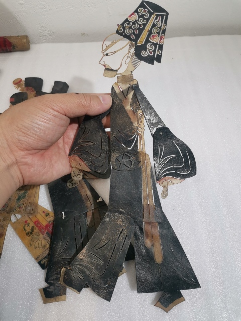 古玩雜項晚清民國皮影一組三只拍賣,當前價格888元