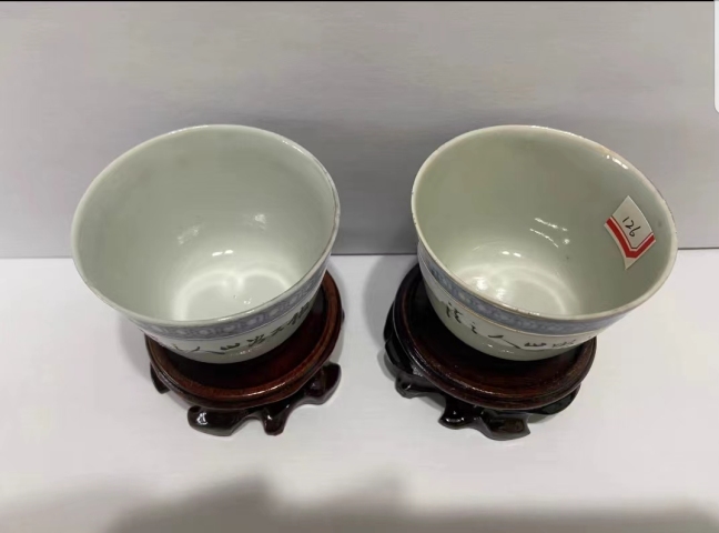 古玩陶瓷晚清洪憲彩“若深珍藏”款青花粉彩杯拍賣,當前價格3000元