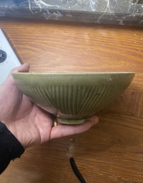 古玩陶瓷【清倉大處理】同安窯珠光青瓷刻花斗笠碗拍賣,當前價格999元