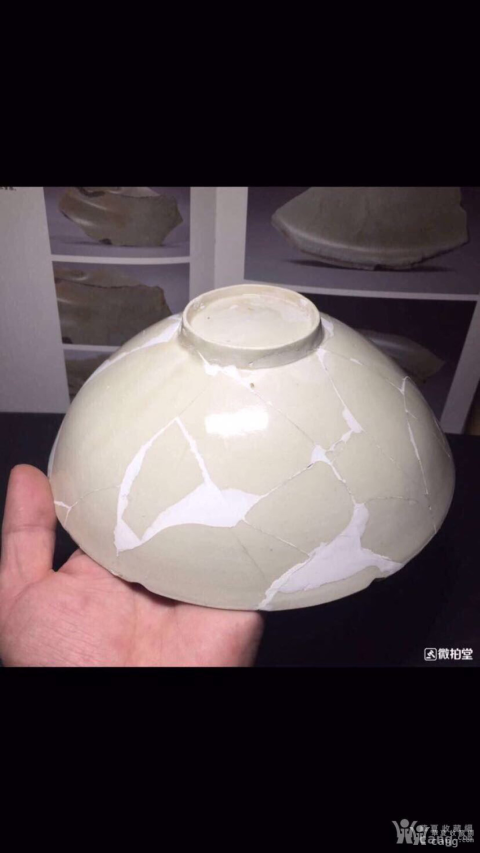 古玩陶瓷定窯印雙鳳紋葵口碗拍賣,當前價格8500元