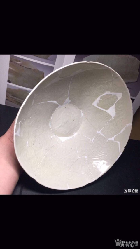 古玩陶瓷定窯印雙鳳紋葵口碗拍賣,當前價格8500元