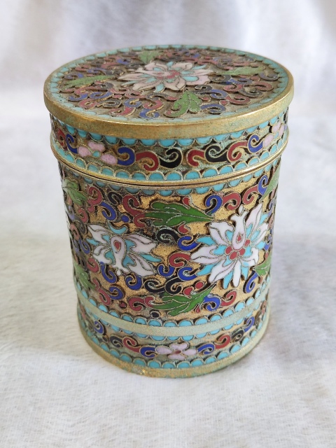 送料無料　中国古玩　景泰藍七宝蓋物一対　高さ約12ｃｍ 送料無料 中国古玩 景泰藍七宝蓋物一対 高さ約12cm - メルカリ