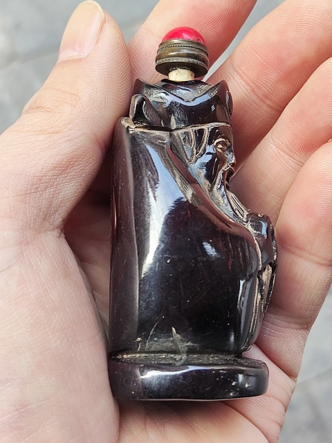 古玩雜項**雕財神鼻煙壺拍賣,當前價格888元