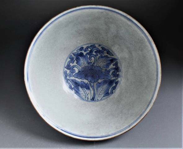 古玩陶瓷康熙獅子穿花青花碗拍賣,當(dāng)前價(jià)格5500元