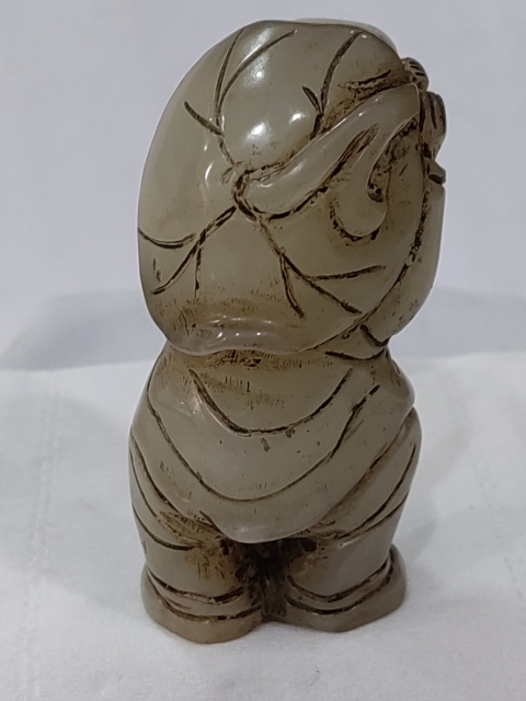 古玩雜項和田玉雕送財童子拍賣,當前價格1288元