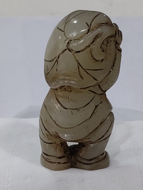 古玩雜項和田玉雕送財童子拍賣,當前價格1288元