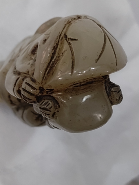 古玩雜項和田玉雕送財童子拍賣,當前價格1288元