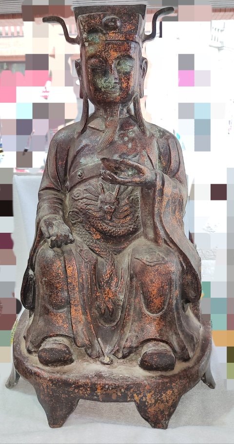 古玩雜項銅漆金財神像拍賣,當前價格12800元