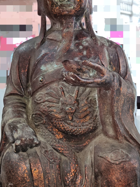古玩雜項銅漆金財神像拍賣,當前價格12800元