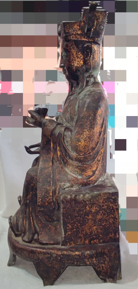 古玩雜項銅漆金財神像拍賣,當前價格12800元