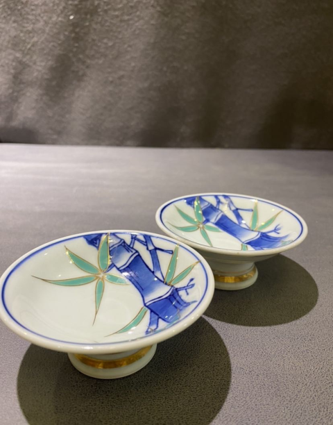 古玩陶瓷竹紋高足盤拍賣，當前價格260元