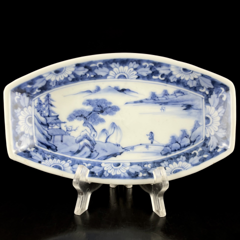 古玩陶瓷山水紋青花盤拍賣,當(dāng)前價(jià)格336元