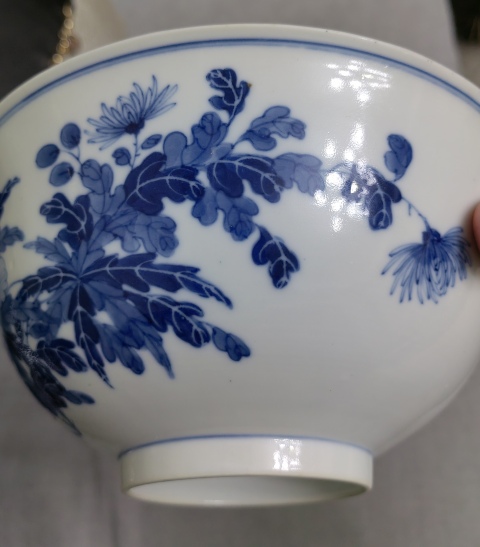 古玩陶瓷官窯-大清光緒年制 青花花卉紋大碗拍賣,當前價格28000元