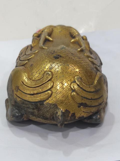 古玩雜項銅鎏金瑞獸墨盒擺件拍賣，當前價格6888元