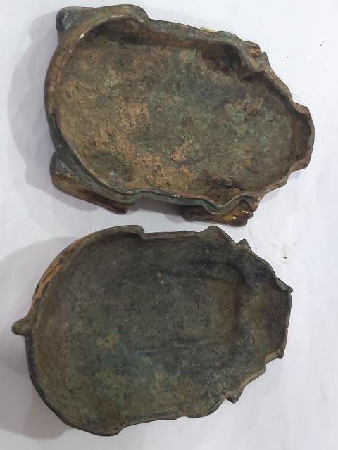 古玩雜項銅鎏金瑞獸墨盒擺件拍賣，當前價格6888元