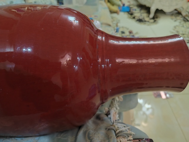 古玩陶瓷乾隆均紅釉羅漢瓶(截口)拍賣，當前價格4600元