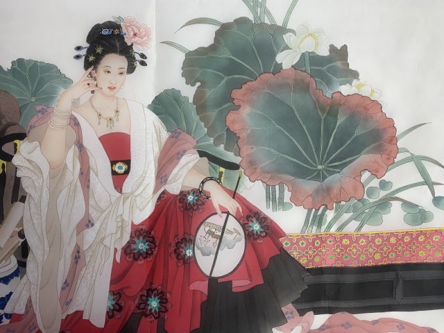 古玩字畫著名畫家張冬蕊 仕女圖帶合影拍賣,當前價格998元