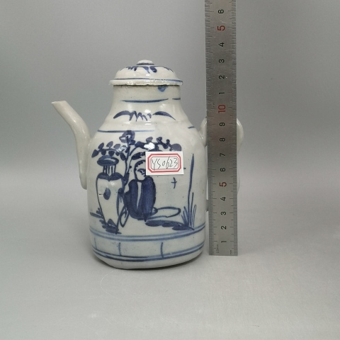古玩陶瓷清代李白醉酒詩文青花壺拍賣,當前價格1800元
