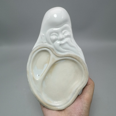 古玩陶瓷創(chuàng)匯壽星白釉瓷硯拍賣,當前價格750元