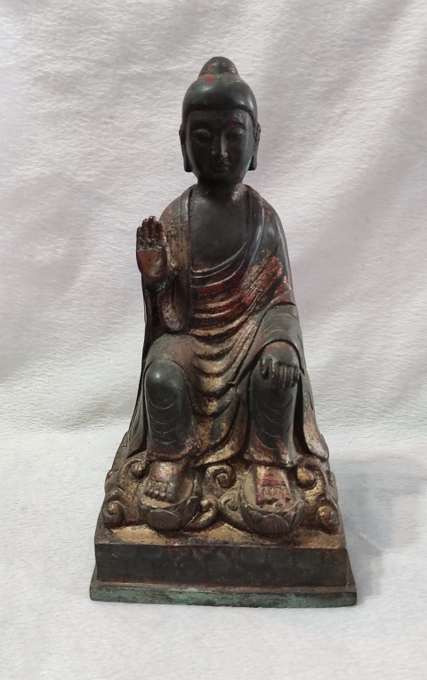 古玩雜項(xiàng)民國銅鎏金如來佛一尊拍賣,當(dāng)前價(jià)格28888元