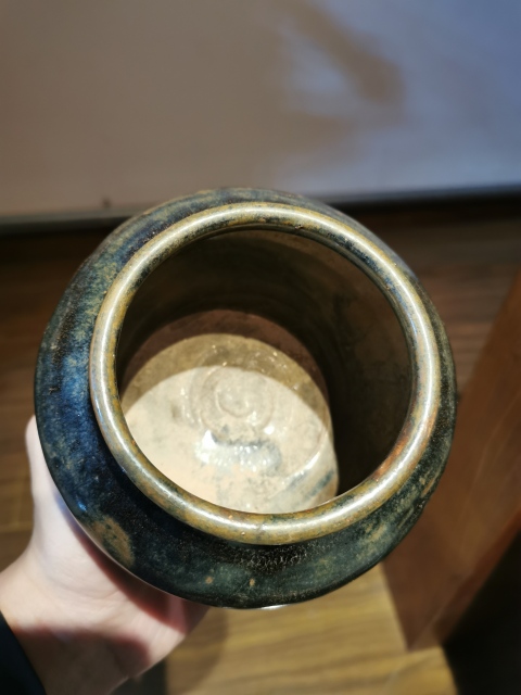 古玩陶瓷元代?兔毫釉窯變茶入拍賣,當前價格6300元