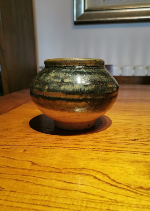 古玩陶瓷元代?兔毫釉窯變茶入拍賣,當前價格6300元