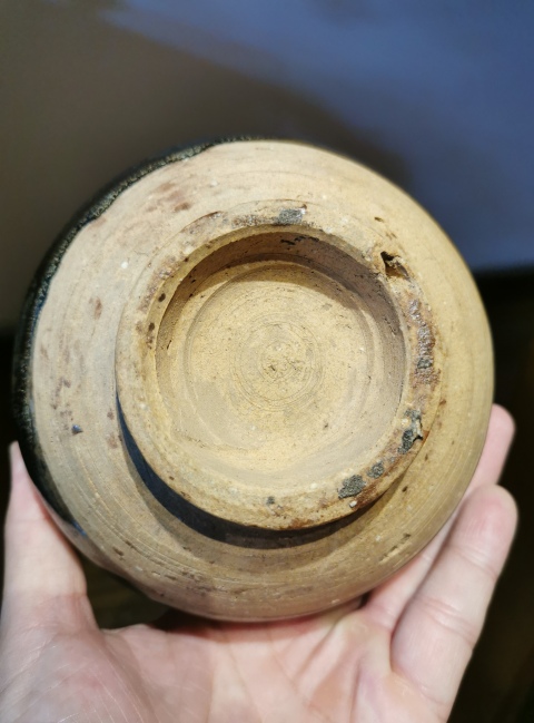 古玩陶瓷元代?兔毫釉窯變茶入拍賣,當前價格6300元