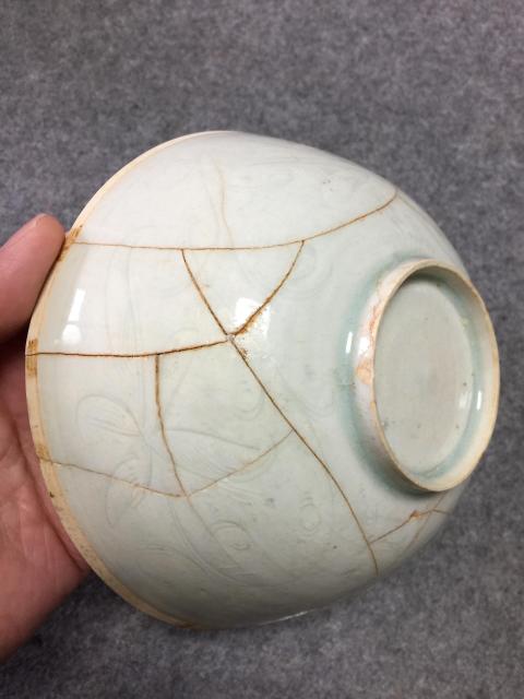 古玩陶瓷湖田窯影青釉刻花碗標本拍賣,當前價格600元