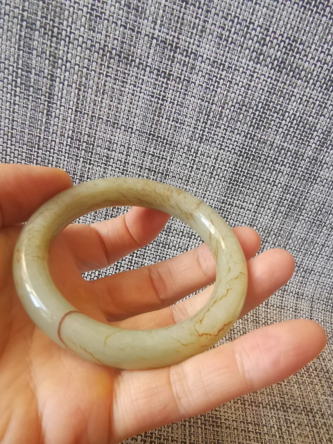 古玩玉器和田玉料手鐲。清代提油風格拍賣,當前價格2222元