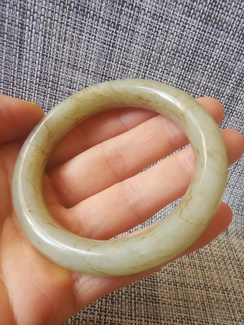 古玩玉器和田玉料手鐲。清代提油風格拍賣,當前價格2222元