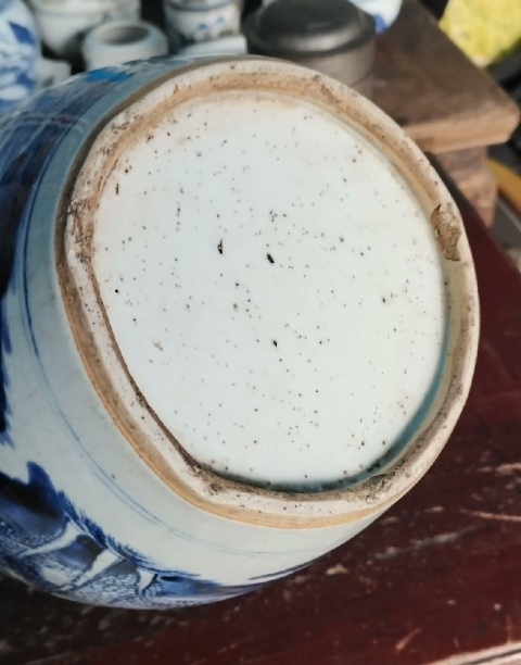 古玩陶瓷山水紋青花罐拍賣，當前價格2600元