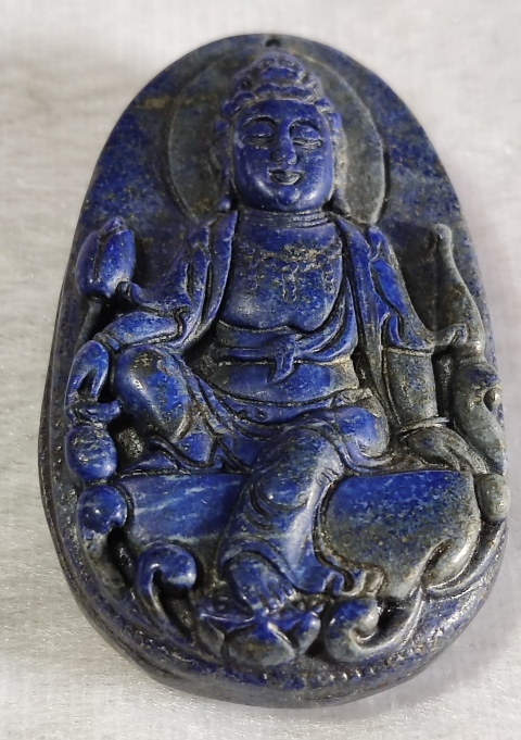 古玩雜項青金石雕觀音菩薩坐像拍賣，當前價格568元
