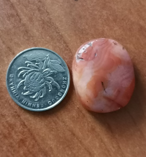 古玩玉器老瑪瑙龜背扁珠一枚拍賣，當前價格366元