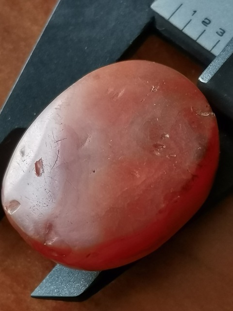 古玩玉器老瑪瑙龜背扁珠一枚拍賣，當前價格366元