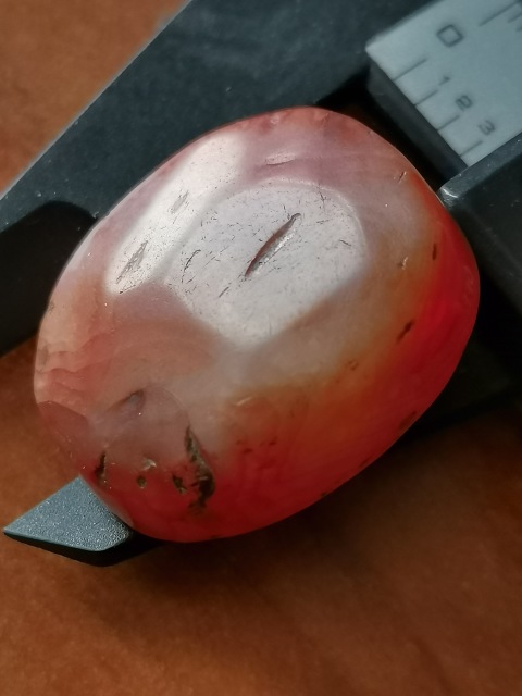 古玩玉器老瑪瑙龜背扁珠一枚拍賣，當前價格366元