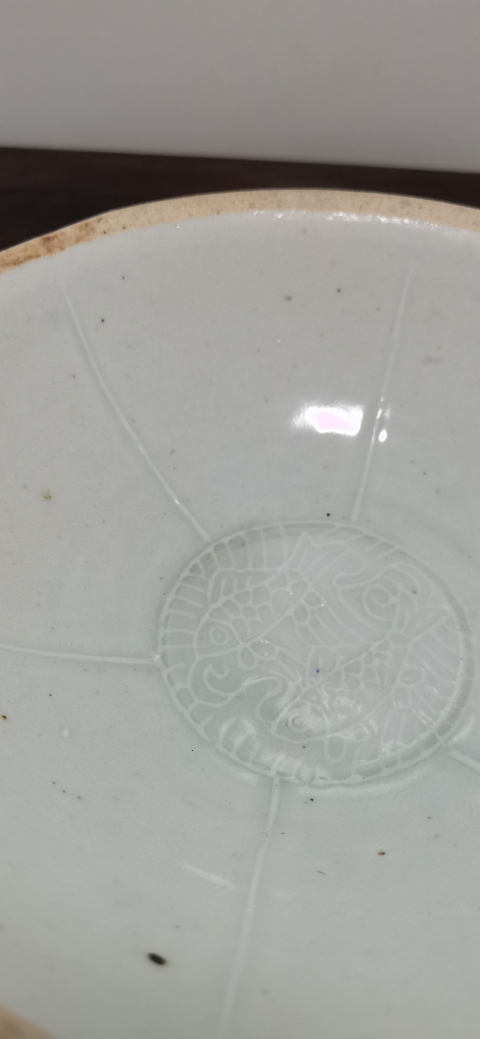 古玩陶瓷影青釉六出筋雙魚(yú)紋碗拍賣(mài)，當(dāng)前價(jià)格5600元
