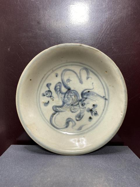 古玩陶瓷青花獅子繡球圖盤拍賣,當前價格1980元