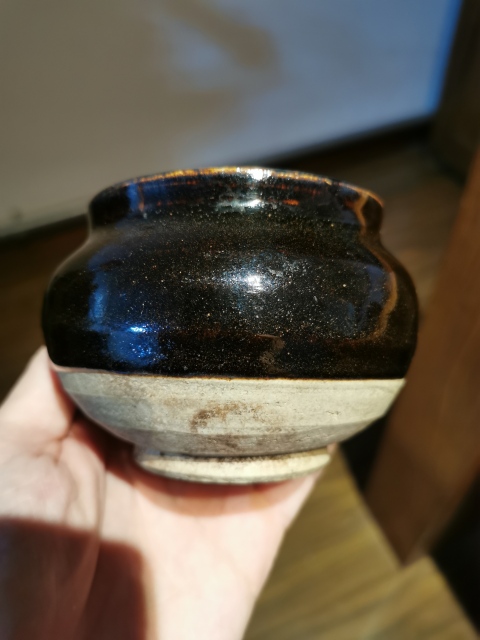 古玩陶瓷元代?磁州窯黑釉茶入拍賣,當前價格777元
