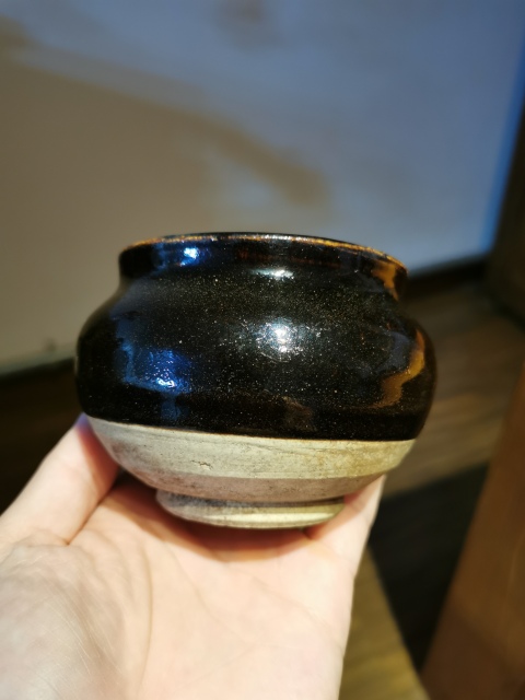 古玩陶瓷元代?磁州窯黑釉茶入拍賣,當前價格777元