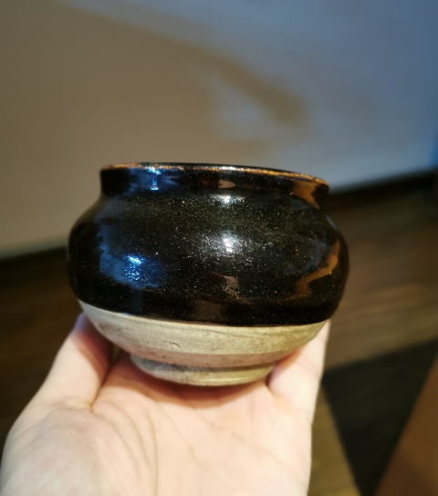 古玩陶瓷元代?磁州窯黑釉茶入拍賣,當前價格777元